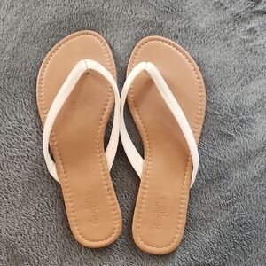 Charlotte Russe White and Tan Sandals